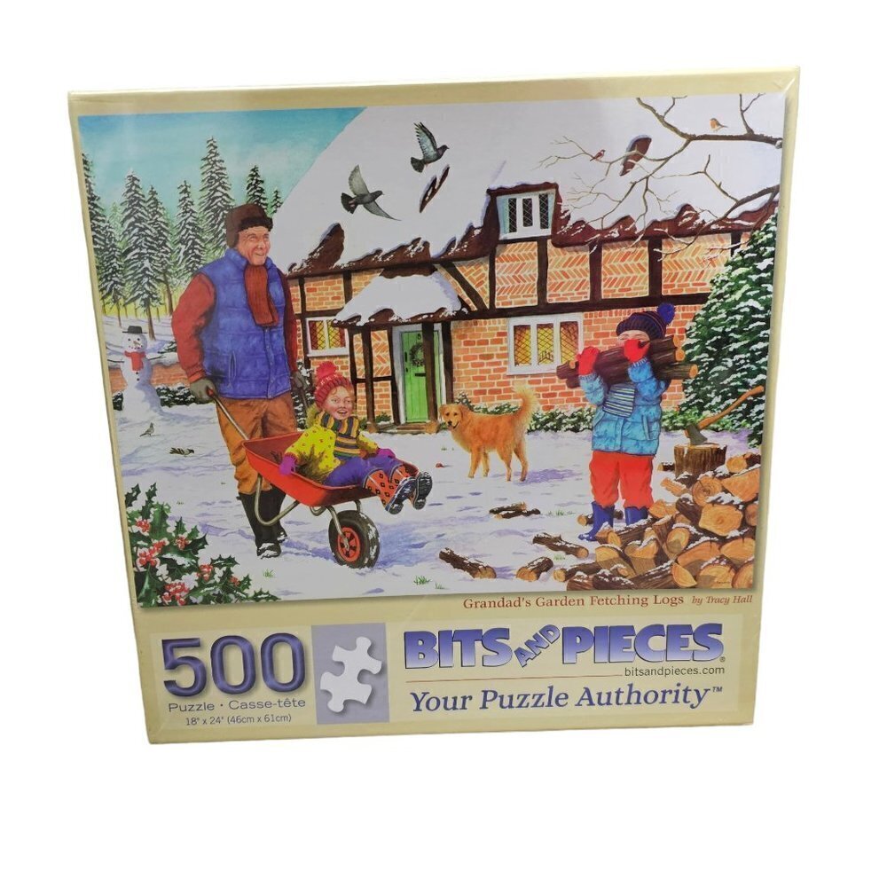 💎218 Bits And Pieces Grandad's Garden Fetching Logs 500 Piece Jigsaw Puzzle